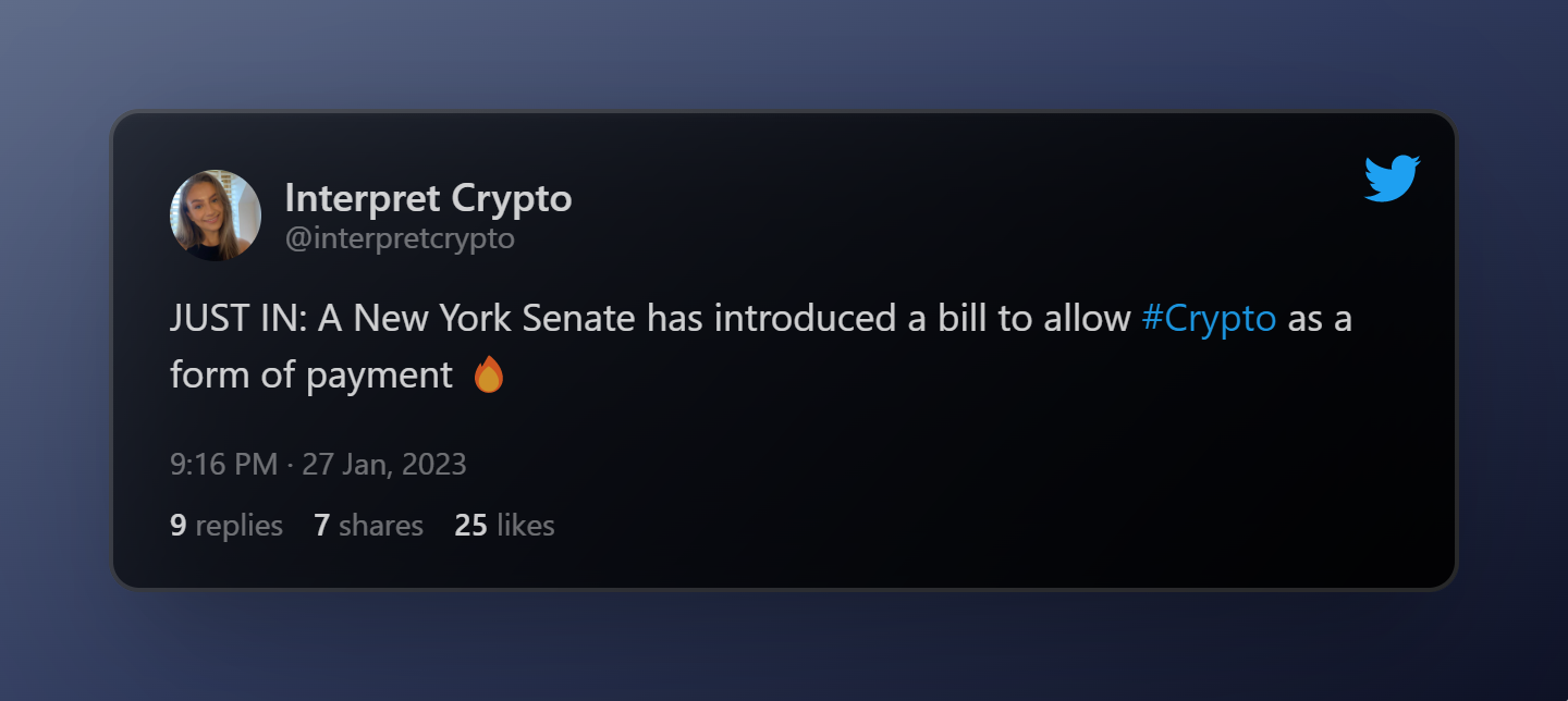 Crypto Payments for taxes and fines in New York