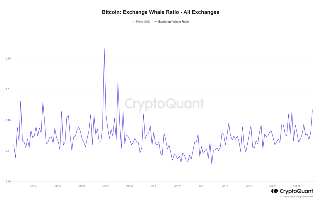 Bitcoin's Exchange Whale Ratio