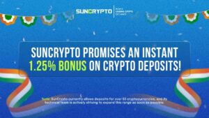 SunCrypto Gives 1.25% bonus on Crypto Deposits